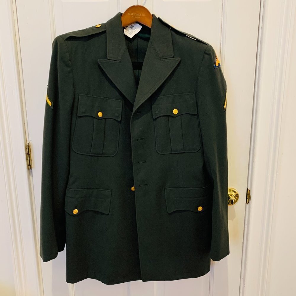 Vintage US Army WWII Jacket Authentic Military Coat Green USA Size 40 L WW2